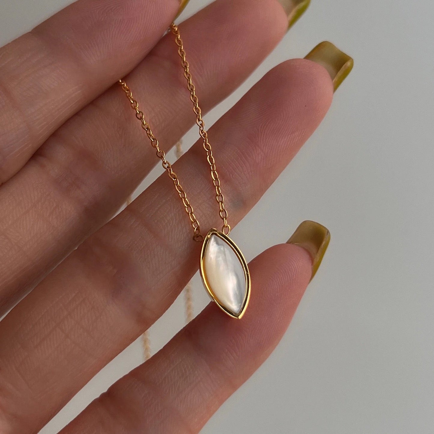 Horse eye shell pendant necklace