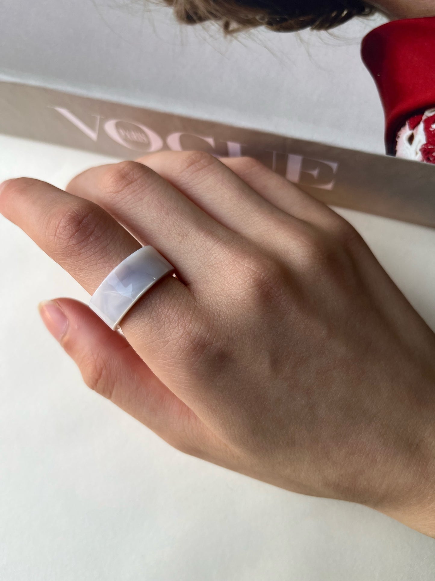 Rose Quartz resin ring