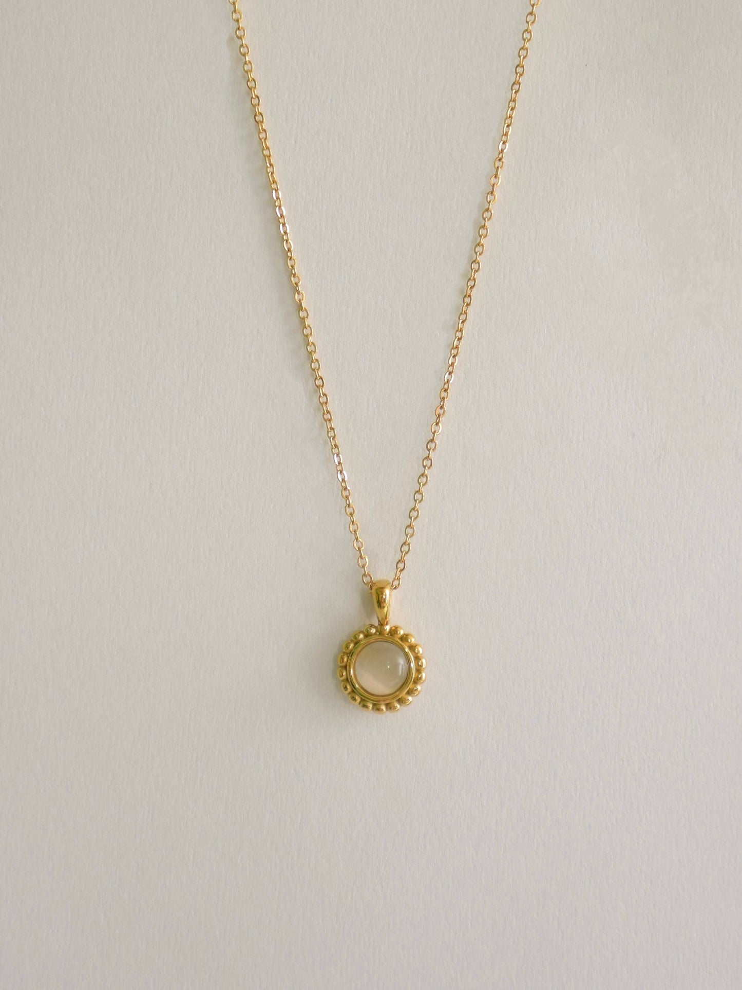 Sunflower Dusty Pink Stone Necklace