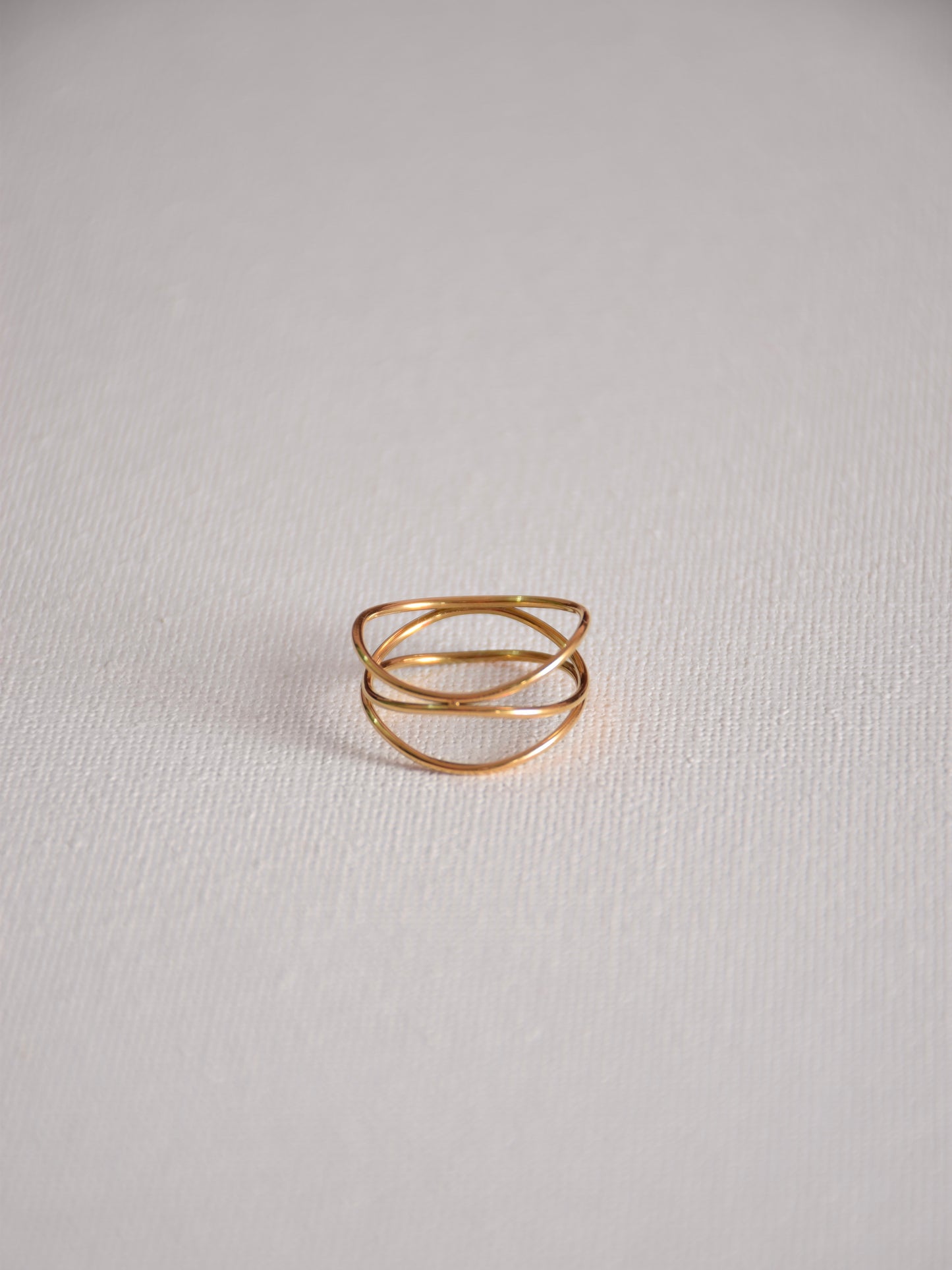 Thin wire three layer ring