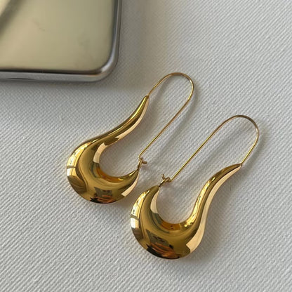 Irregular hollow dangle pin earrings