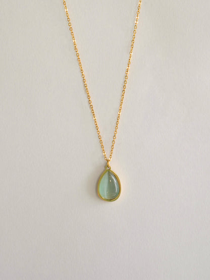 Eye stone teardrop pendant necklace