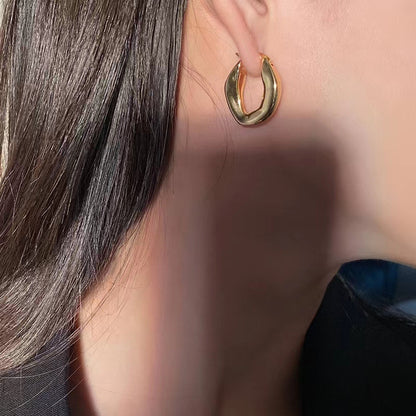 Hammered irregular hoop earrings