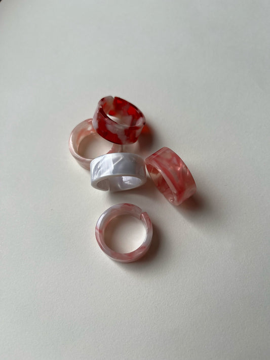 Rose Quartz resin ring