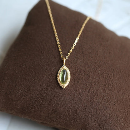 Green Gem Horse Eye Necklace