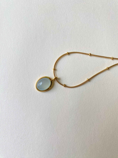 Light Blue aquamarine necklace