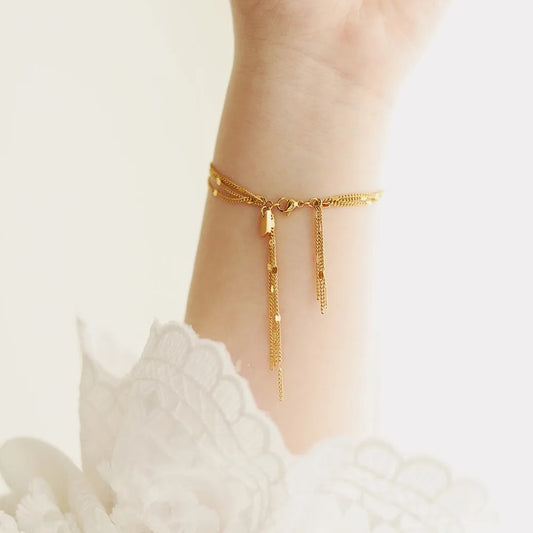 Three layer tassel bracelet