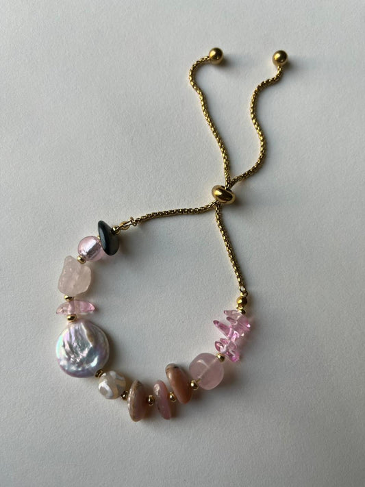 Pink natural stones bracelet