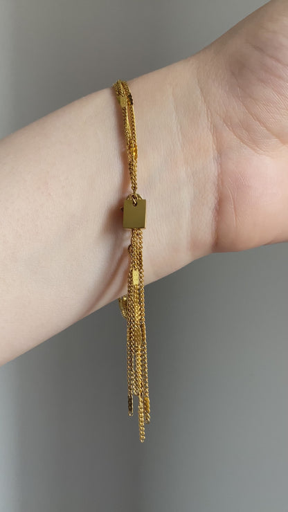 Three layer tassel bracelet